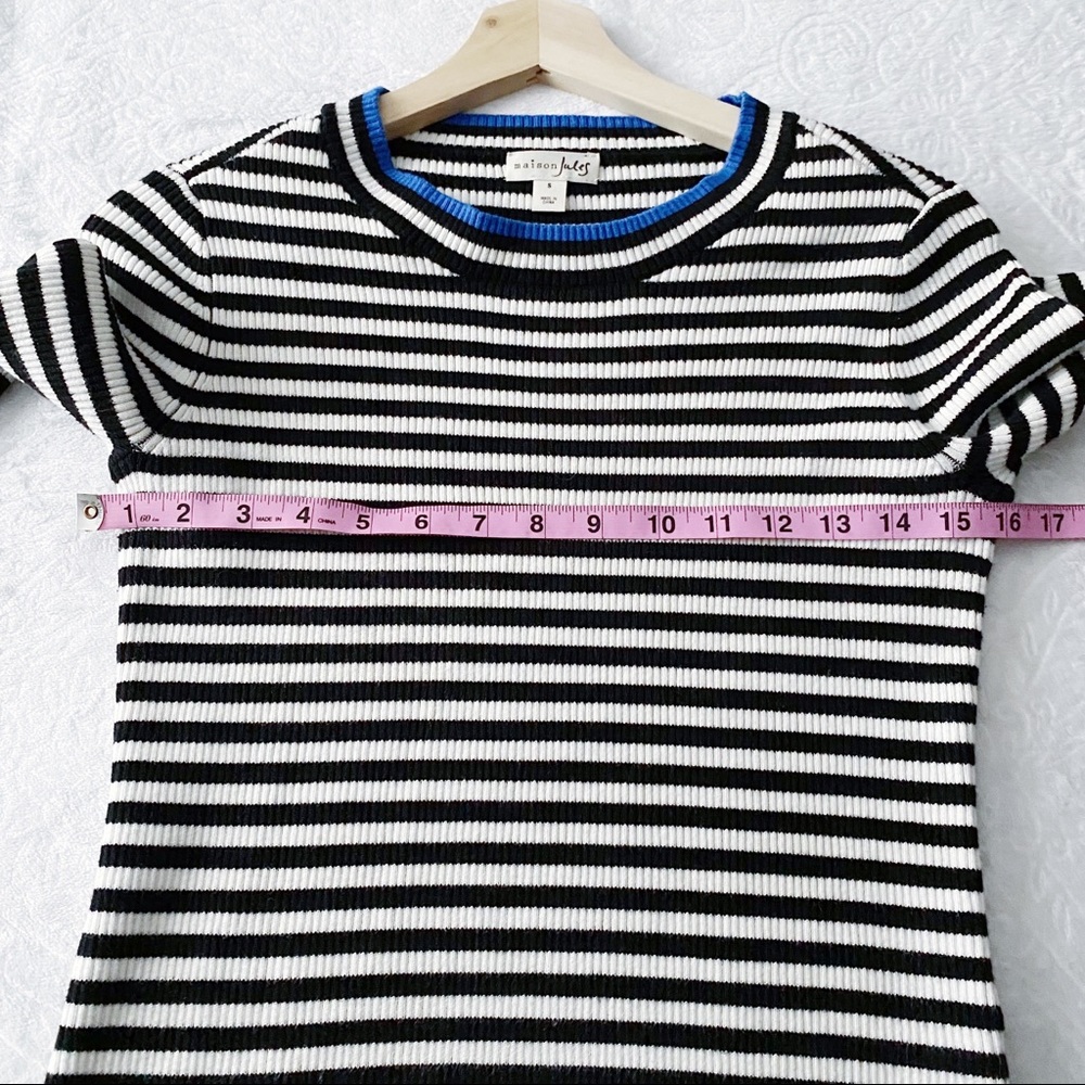 Lack & White Stripe Color Block Sweater - image 3